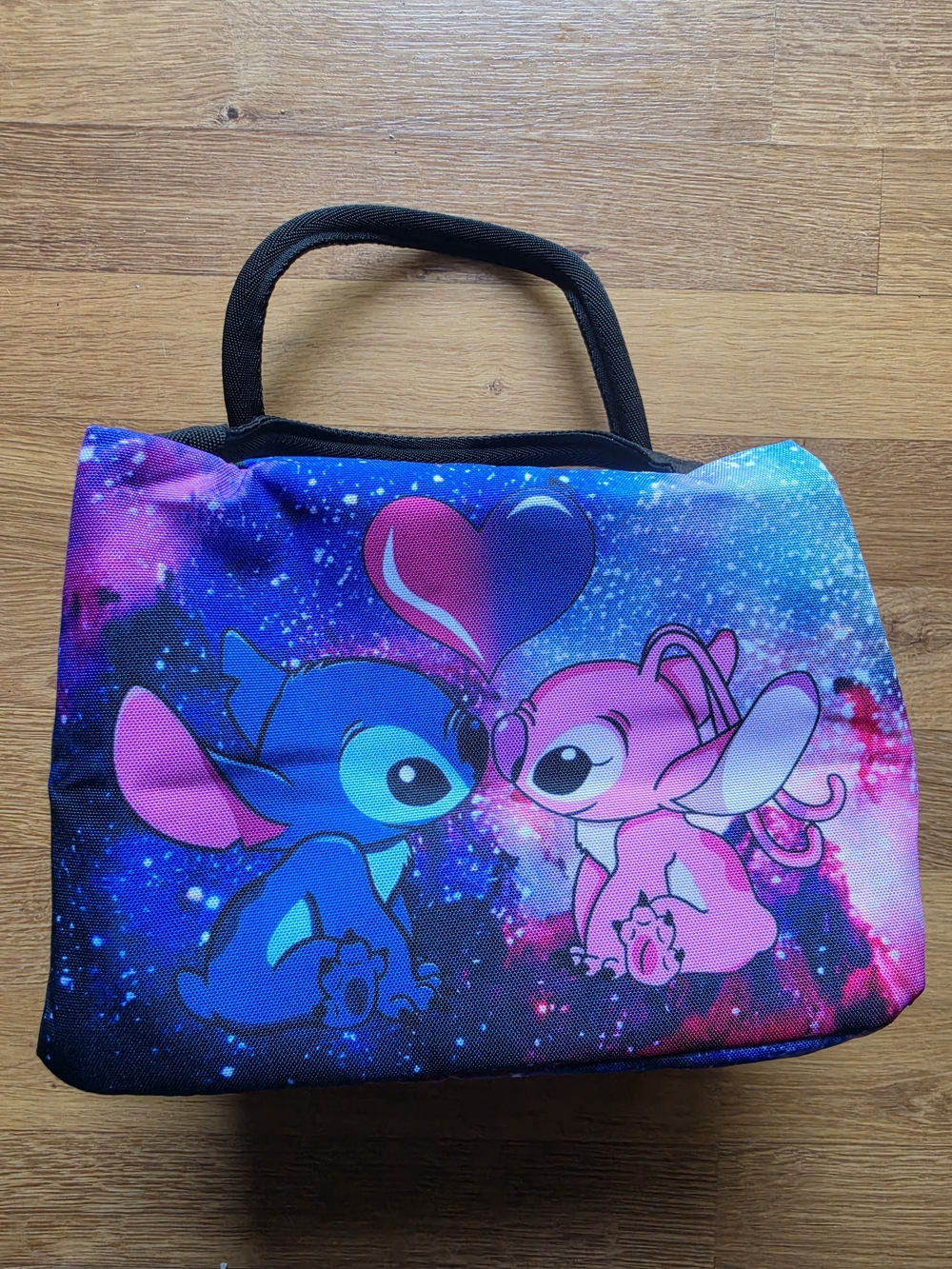 Lilo & Stitch And Angel Blue & Pink Cartoon Galaxy Lunchbox Insulated